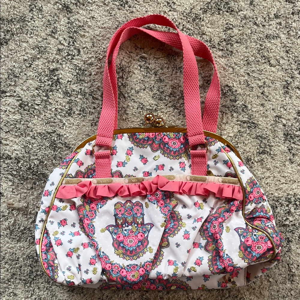 🪷 NWOT 🪬 RARE leSportsac x Manoush Floral Pink and White Women's Handbag